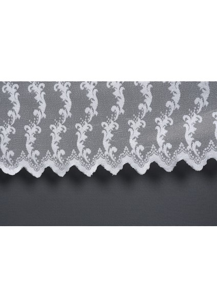 Kdk 1045 Desen Kırık Beyaz Renk Tek Kanat Hazır Dikilmiş Pileli Fon Perde 300*260 cm