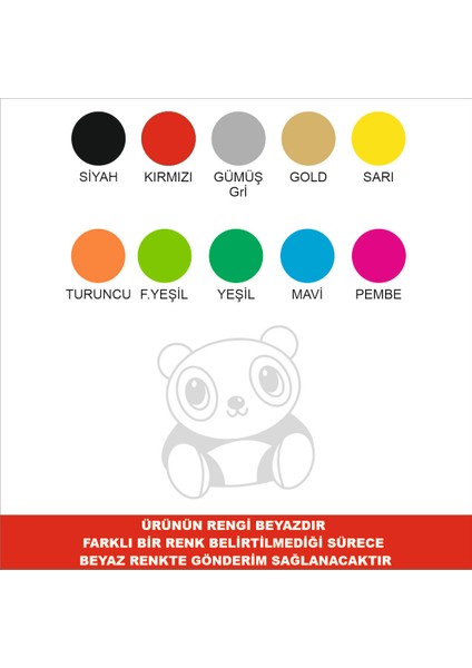 Şirin Panda Araç Sticker 20X18CM