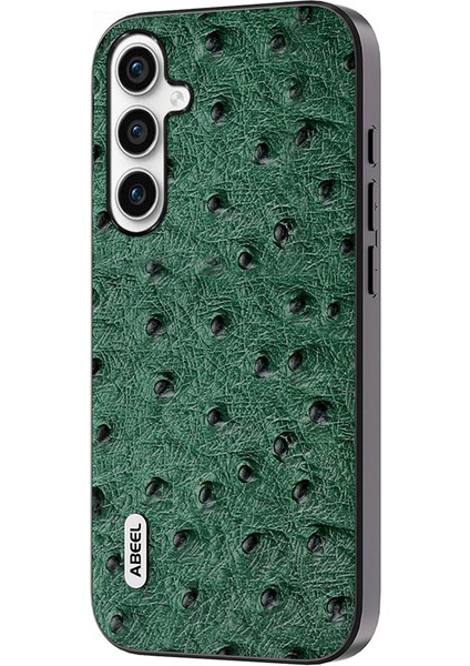 Samsung Galaxy A24 4g Ince Telefon Kılıfı Devekuşu Dokusu Inek Deri Kaplamalı Pc+Tpu Kapak (Yurt Dışından)