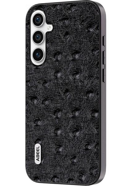 Samsung Galaxy A24 4g Ince Telefon Kılıfı Devekuşu Dokusu Inek Deri Kaplamalı Pc+Tpu Kapak (Yurt Dışından)