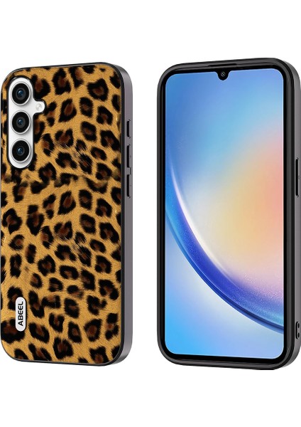 Samsung Galaxy A34 5g Leopar Doku Pu Deri+Tpu+Pc Kapağı (Yurt Dışından)