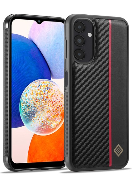 Samsung Galaxy A14 4g / 5g Karbon Fiber Doku Kılıfı, Pu Deri Kaplamalı Tpu+Eva Absorpsiyon Telefon Kapağı (Yurt Dışından)