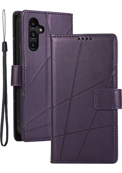 Samsung Galaxy A15 4g Vaka Çizgileri Pu Deri Telefon Kapağı Stand ile (Yurt Dışından)