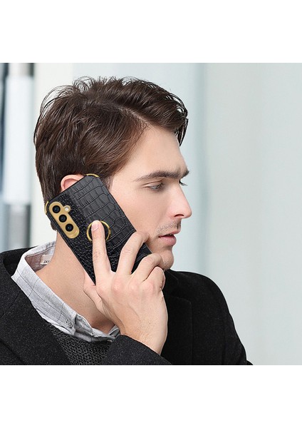 Samsung Galaxy S23 Fe Kılıf Yüzük Kickstand Timsah Doku Deri + Tpu Telefon Kapağı (Yurt Dışından) fırsatları