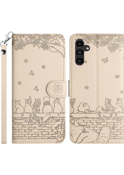 Samsung Galaxy S23 Fe Cüzdan Telefon Kapak Kılıfı Strap ile Pu Deri Kabuk (Yurt Dışından)