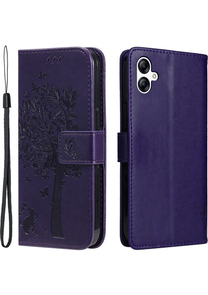 Samsung Galaxy A05 4g Stand Pu Deri Kapak Baskılı Telefon Kılıf Cüzdan (Yurt Dışından)