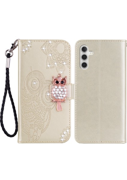 Samsung Galaxy A05S 4g Kılıf Rhinestone Dekor Deri Telefon Cüzdan Kapağı Stand (Yurt Dışından)