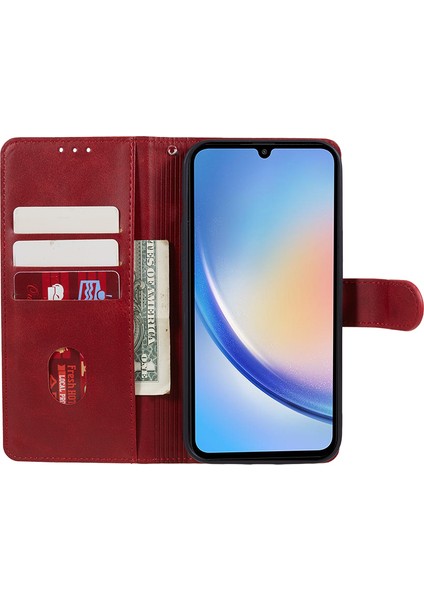 Samsung Galaxy A15 4g Cep Telefon Kılıfı Pu Deri Flip Telefon Kapak Cüzdan (Yurt Dışından)