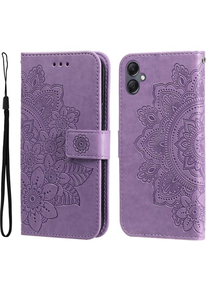Samsung Galaxy A05 4g Kılıf Çiçek Baskılı Pu Deri Cüzdan Cep Telefonu Kapağı (Yurt Dışından)