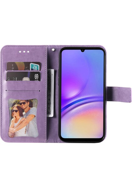 Samsung Galaxy A05 4g Kılıf Çiçek Baskılı Pu Deri Cüzdan Cep Telefonu Kapağı (Yurt Dışından)