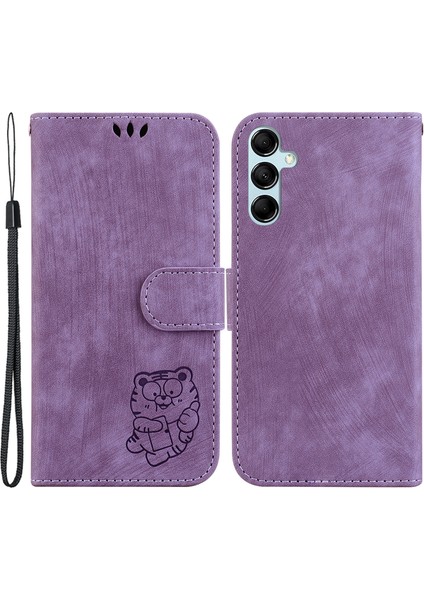 Samsung Galaxy A15 4g Kılıf Lovely Tiger Deri Deri Telefon Stand Kapağı (Yurt Dışından)