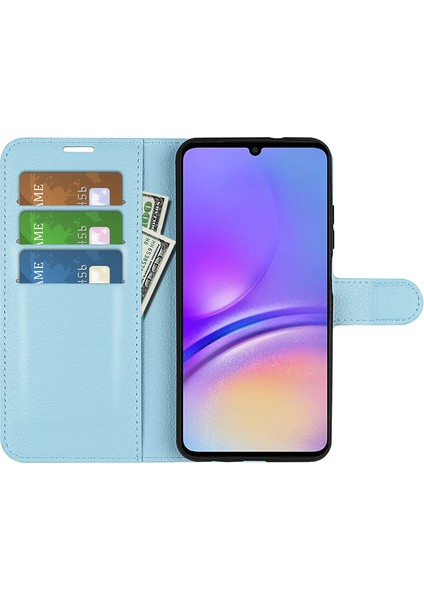 Samsung Galaxy A05 4g Kılıf Litchi Doku Katlama Standı Deri Telefon Kabuğu (Yurt Dışından)
