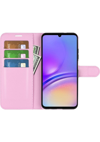Samsung Galaxy A05 4g Kılıf Litchi Doku Katlama Standı Deri Telefon Kabuğu (Yurt Dışından)