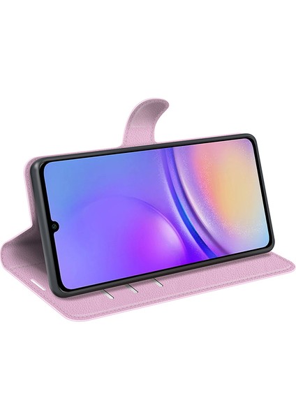 Samsung Galaxy A05 4g Kılıf Litchi Doku Katlama Standı Deri Telefon Kabuğu (Yurt Dışından)