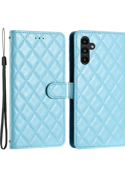 Samsung Galaxy A15 4g Deri Kılıf Eşkenar Dörtgen Dikiş Hattı Telefon Kapağı (Yurt Dışından)