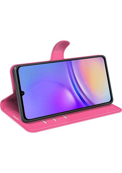 Samsung Galaxy A05 4g Kılıf Litchi Doku Katlama Standı Deri Telefon Kabuğu (Yurt Dışından)