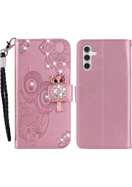 Samsung Galaxy S23 Fe Kılıfı Baskılı Rhinestone Deri Telefon Stand Kapağı (Yurt Dışından)
