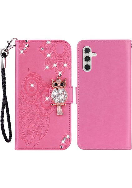 Samsung Galaxy S23 Fe Kılıfı Baskılı Rhinestone Deri Telefon Stand Kapağı (Yurt Dışından)