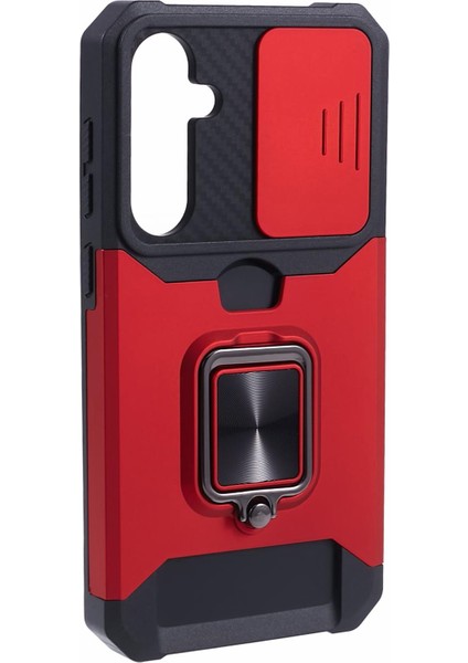 Samsung Galaxy S23 Fe Kılıf Slayt Lens Kapağı Kickstand Telefon Kapağı Kart Tutucusu ile (Yurt Dışından)