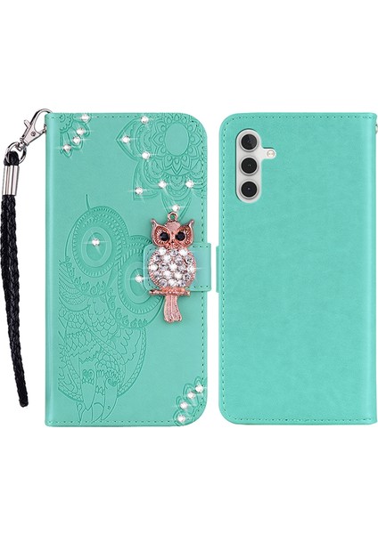 Samsung Galaxy A15 4g Kılıf Rhinestone Dekor Deri Stand Cep Telefonu Cüzdan Kapağı (Yurt Dışından)