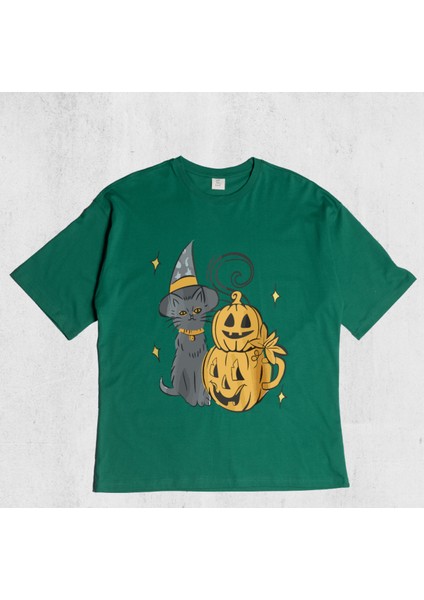 Unisex Oversize Cat Halloween Tshirt