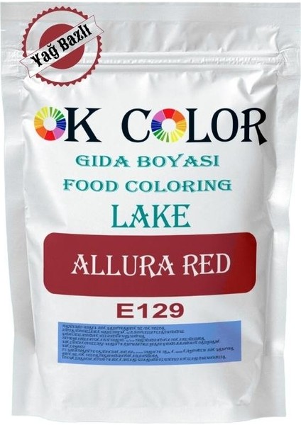 Lake Allura Red E129 Bayrak Kırmızısı Yağ Bazlı Toz Gıda Boyası 250 gr