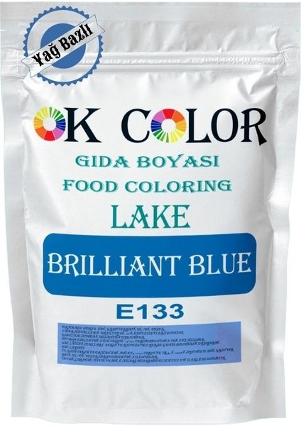 Lake Brilliant Blue E133 Mavi Yağ Bazlı Toz Gıda Boyası 250 gr