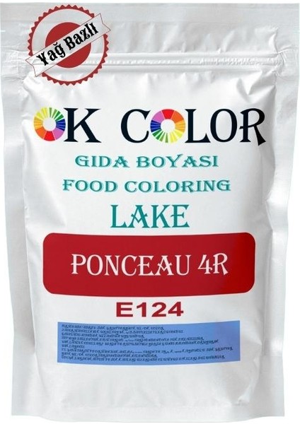 Lake Ponceau 4r E124 Kırmızı Yağ Bazlı Toz Gıda Boyası 250 gr
