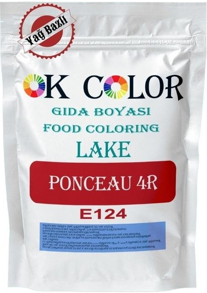 Lake Ponceau 4r E124 Kırmızı Yağ Bazlı Toz Gıda Boyası 1 kg