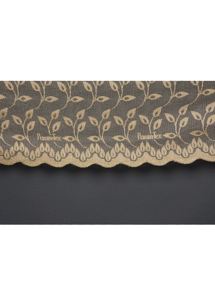 Kdk 1055 Desen Gold Renk Tek Kanat Hazır Dikilmiş Pileli Fon Perde 300*260 cm