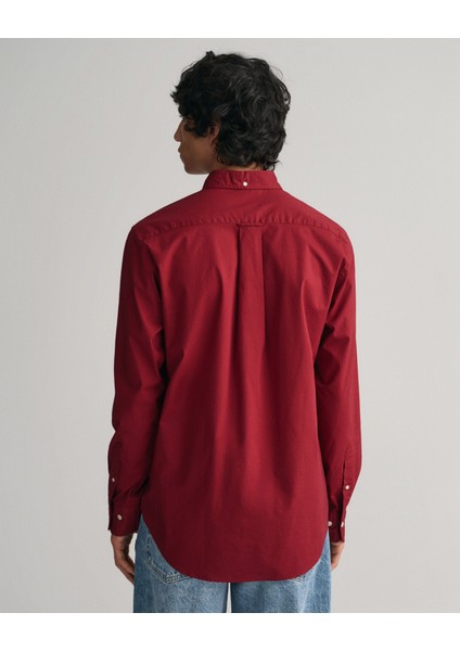 Erkek Bordo Regular Fit Düğmeli Yaka Gömlek 3000100.604 fiyatları