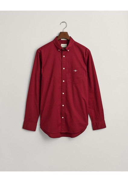 Erkek Bordo Regular Fit Düğmeli Yaka Gömlek 3000100.604 modelleri