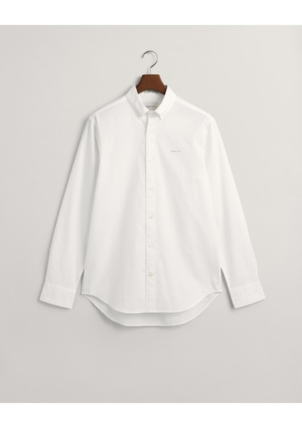 Erkek Beyaz Regular Fit Düğmeli Yaka Gömlek 3000300.110