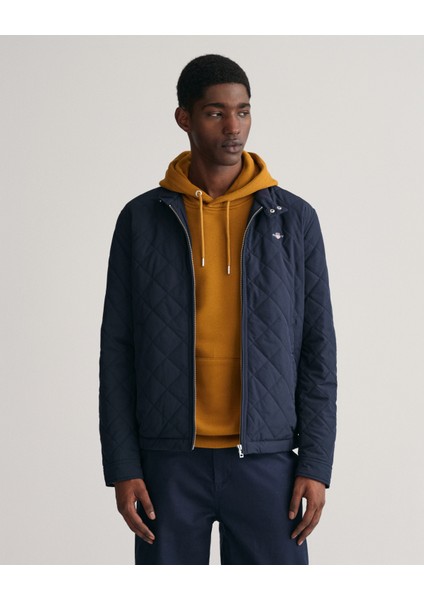 Erkek Lacivert Regular Fit Dik Yaka Düz Ceket 7006340.433