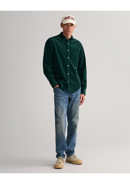 Erkek Yeşil Regular Fit Düğmeli Yaka Gömlek 3230228.374 indirimleri