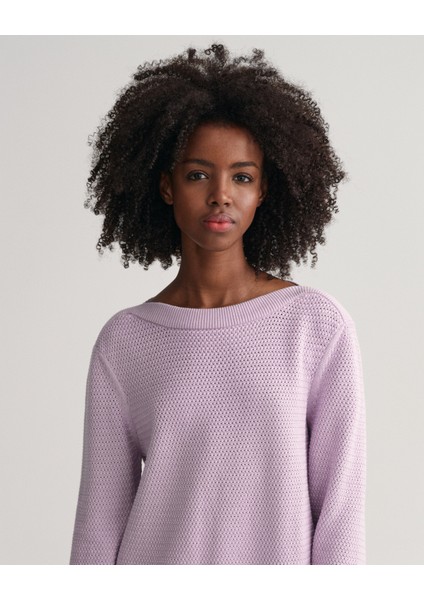 Kadın Mor Regular Fit Kayık Yaka Kazak 4804150.525 fırsatları