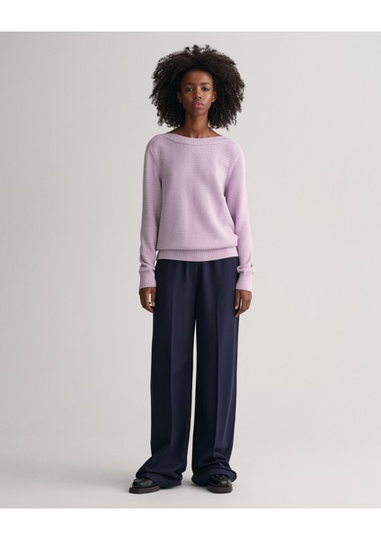 Kadın Mor Regular Fit Kayık Yaka Kazak 4804150.525 indirimleri