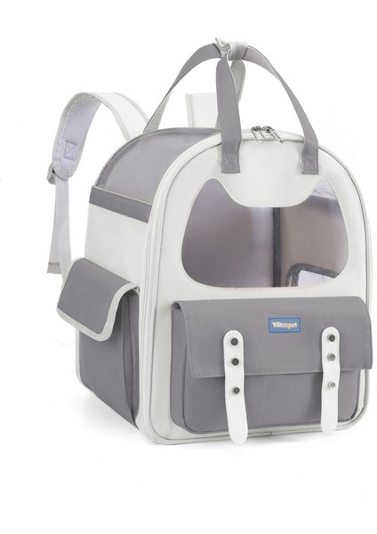 Kedi Çantası Kullanışlı ve Nefes Alabilen Katlanır Dört Mevsim Evrensel Sırt Çantası Büyük Kapasiteli Çok Fonksiyonlu Kedi Moda Evcil Hayvan Çantası Dışarı Çıkmak Için (Yurt Dışından)