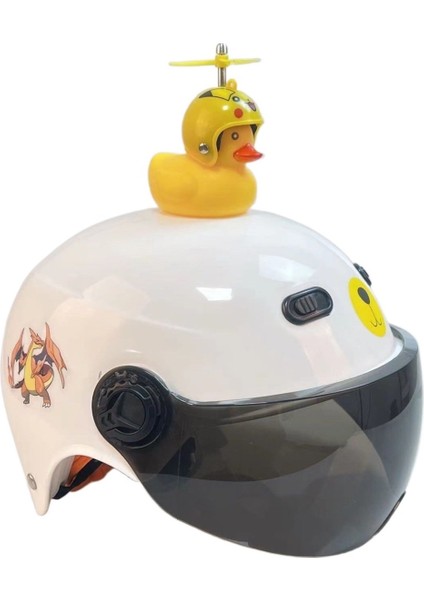 Çocuk Kask Elektrikli Araba Sonbahar ve Kış Erkek ve Kız Bebek Yarım Kask Sevimli Anaokulu Karikatür Şapka (Yurt Dışından)