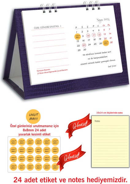 Spiralli Özel Günler 2024 Masa Takvimi fırsatları