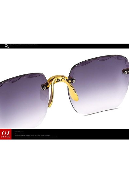 Çerçevesiz Kare Güneş Gözlüğü Moda Trendi Son Teknoloji Çerçevesiz Güneş Gözlüğü Bayanlar Sokak Çekimi Podyum Güneş Gözlüğü (Yurt Dışından) fiyatları