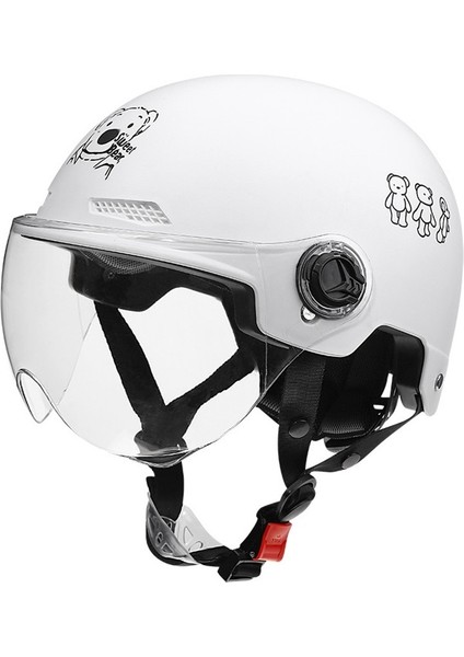 3c Sertifikalı Kask Elektrikli Motosiklet Erkek ve Kadın Yaz Yarım Kask Sevimli Yetişkin Nefes Alabilen Hafif Kask (Yurt Dışından)