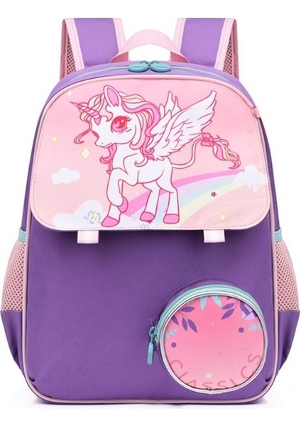 Unicorn Dinozor Çocuk Sırt Çantası Moda Trendi Ilköğretim Okulu Okul Çantası Sevimli Batı Tarzı Sırt Çantası (Yurt Dışından)