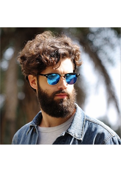Klasik Güneş Gözlüğü Retro Rice Stud Yarım Çerçeve Güneş Gözlüğü (Yurt Dışından) modelleri