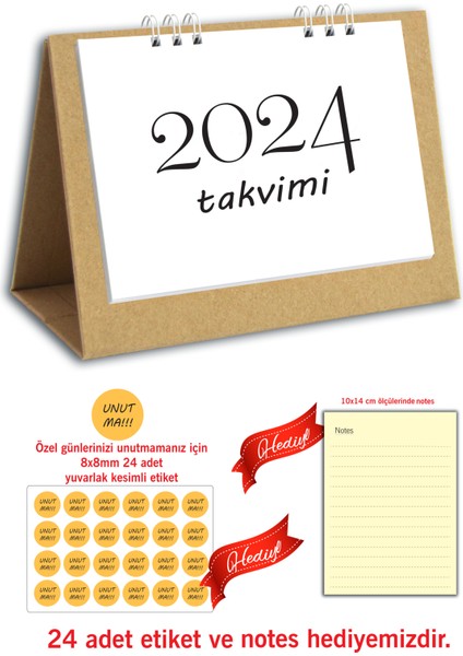 Spiralli Özel Günler 2024 Masa Takvimi