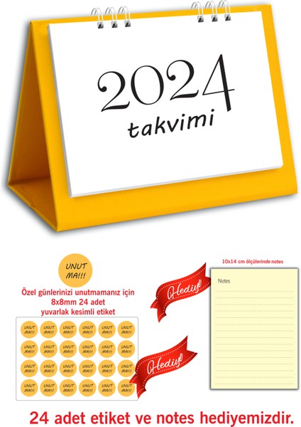 Spiralli Özel Günler 2024 Masa Takvimi