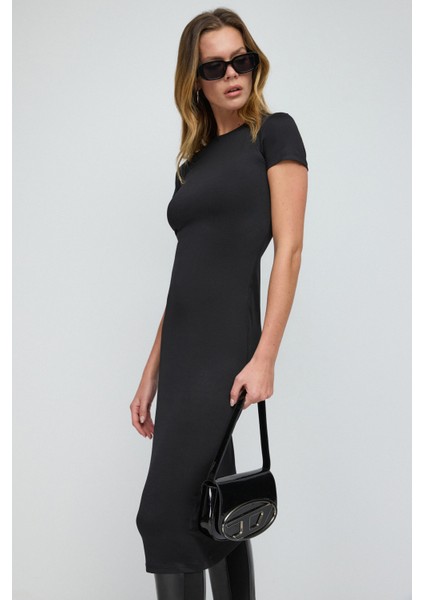 Vücudu Saran Bodycon Basic Midi Elbise
