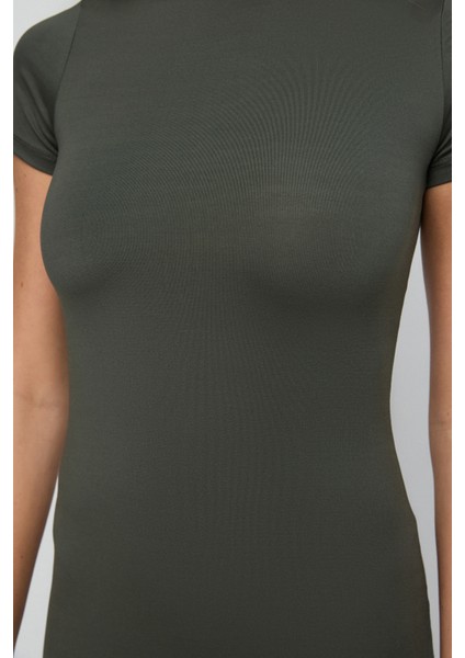 Vücudu Saran Bodycon Basic Midi Elbise