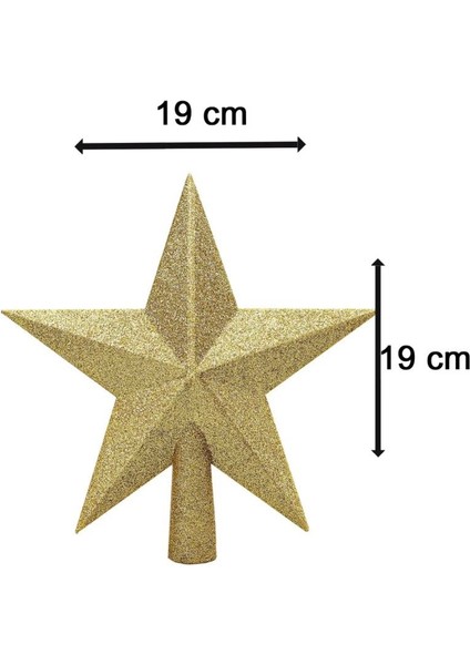 Mini Tasarım Atölyem Yılbaşı Ağacı Çam Ağacı Tepe Süsü 3d Kabarık Gold Renk