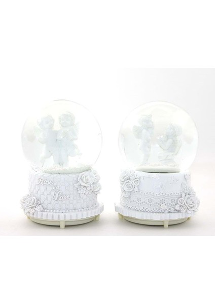 Melekli Işıklı Müzikli Kar Küresi 16 cm fiyatları